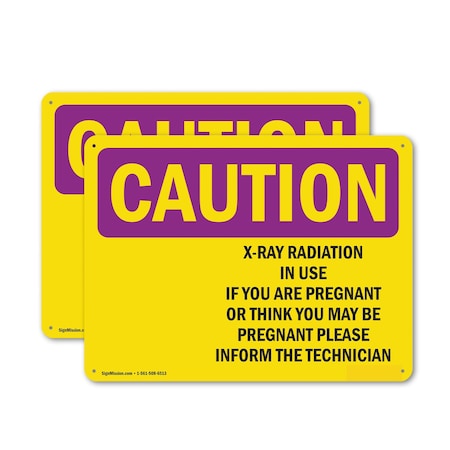 Signmission Radiation & Laser Sign, 12 in H x 18 in W, Aluminum, Rectangle OS-2PACK-CR-A-1218-L-10217
